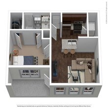 1 Bed • 1 Bath 0412 floor plan